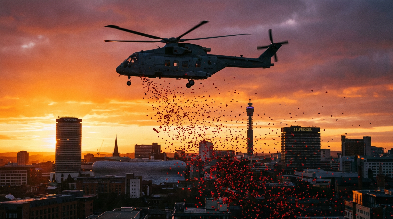 Helicopter funeral tribute Birmingham
